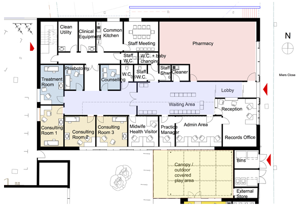 Layout of Health Centre and Pharmacy